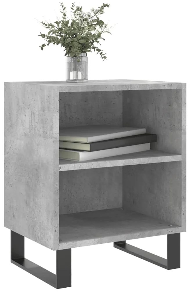 2 db betonszürke szerelt fa éjjeliszekrény 40x30x50 cm