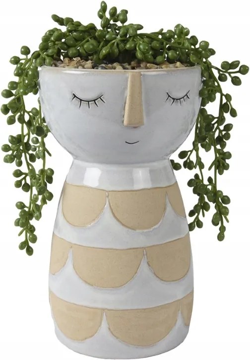 Zöld műnövény lógó cserépben 22,5 x 11,8 cm dekoratív