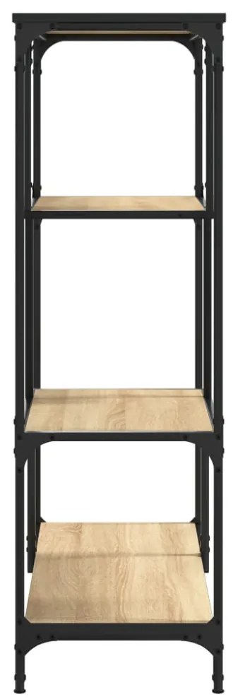 sonoma tölgy színű szerelt fa és acél könyvespolc 81x36x115 cm