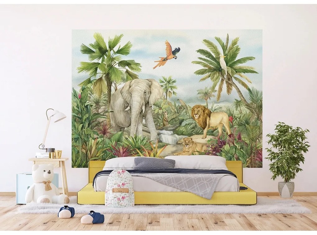 Gyerek fotótapéta Colourful Jungle 252 x 182 cm, 4részes