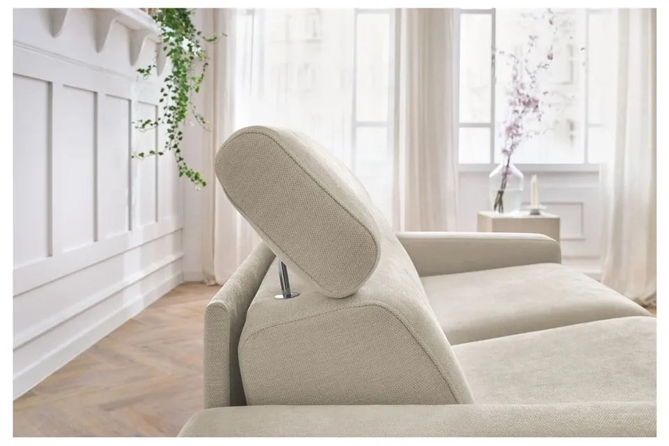 Krémszínű kinyitható kanapé 215 cm Monaco – Bobochic Paris