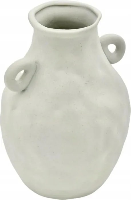 Váza Fehér kerámia dekorációs váza 19 cm ajándéknak is tökéletes
