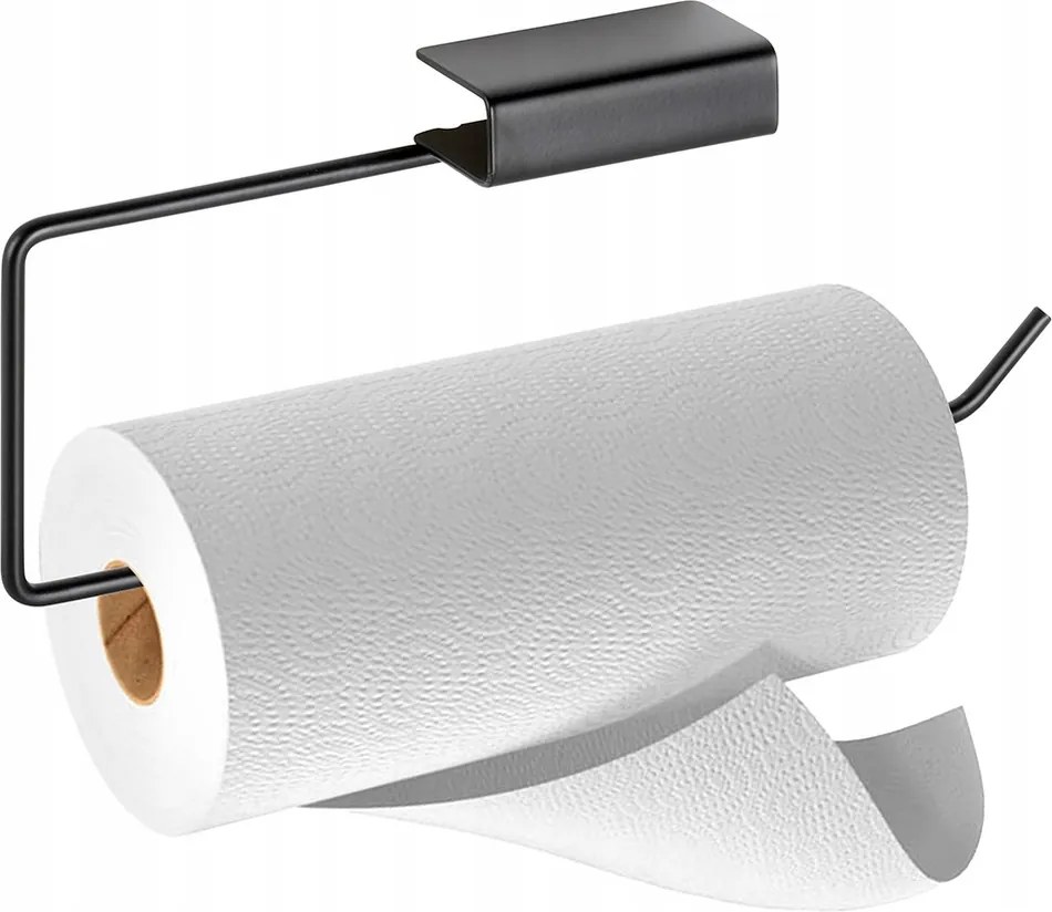 Törölközőtartó Papír Szekrény Tartó Fém Fekete Konyhai