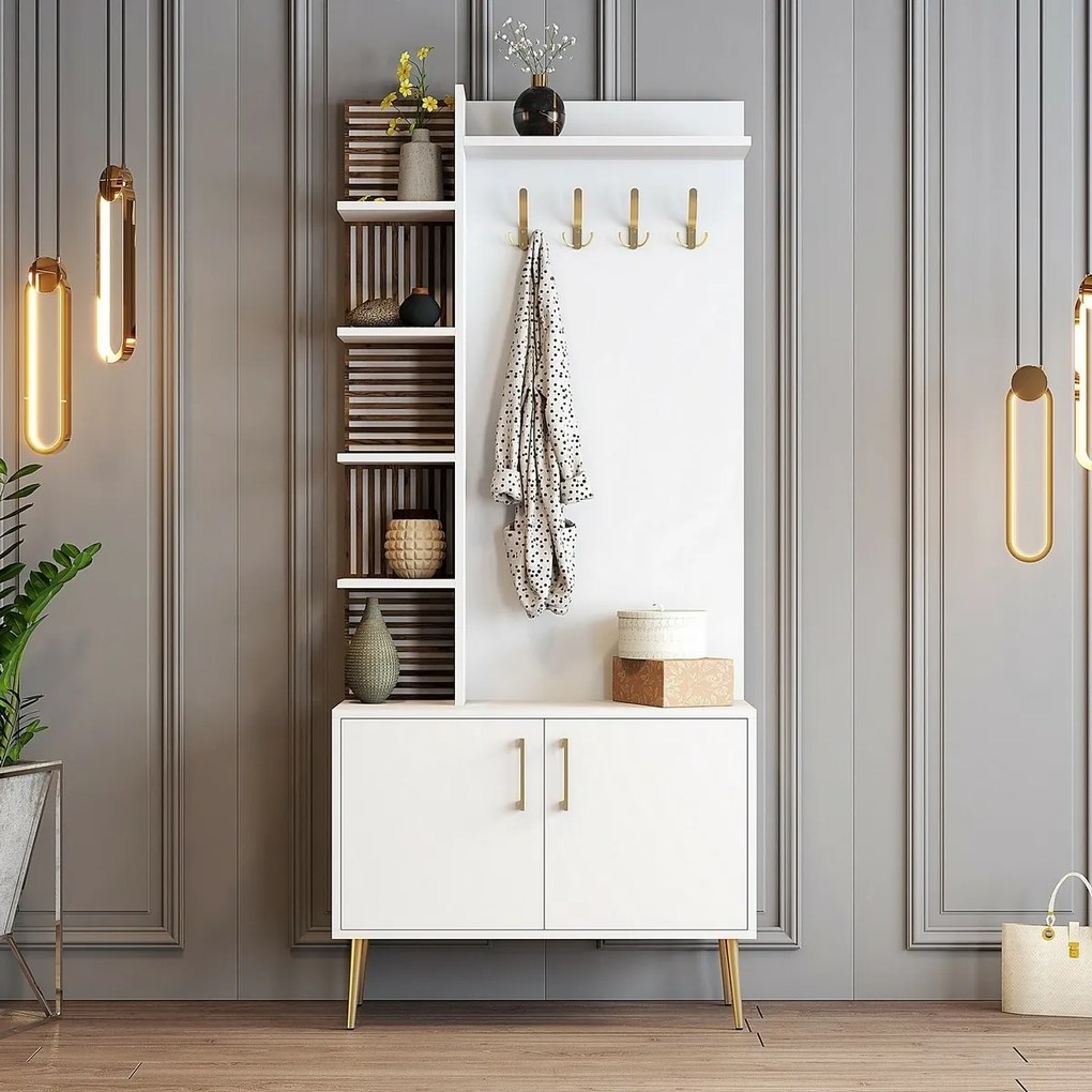 Viyana White and Gold cipőállvány és polcok