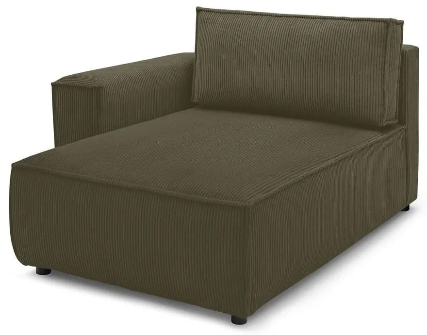 Világoszöld kordbársony kanapé modul (bal oldali) Nihad modular – Bobochic Paris