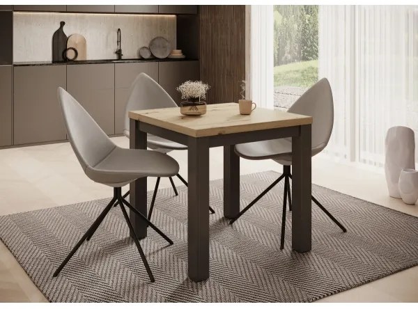 ZARO bővíthető étkezőasztal, artisan tölgy/fekete