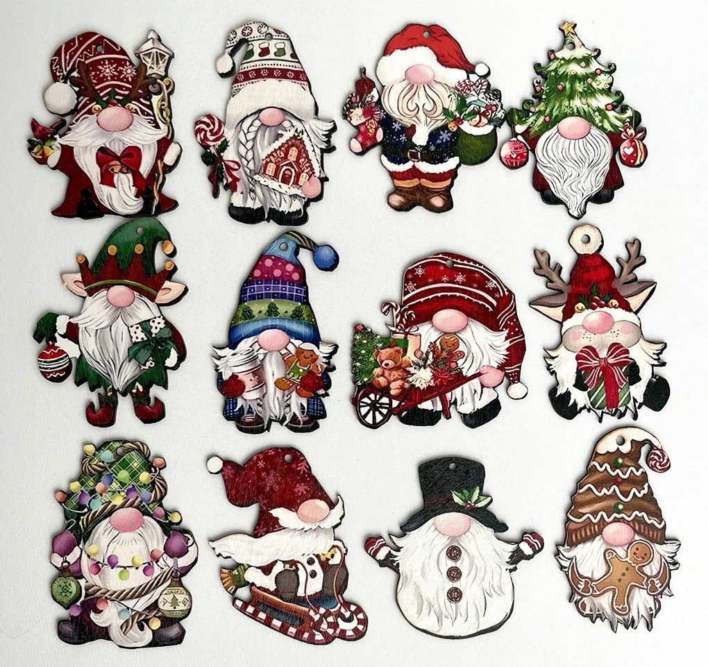 Fából Készült Medálok Karácsonyi Dekoráció Karácsonyfa Ajándék 24db