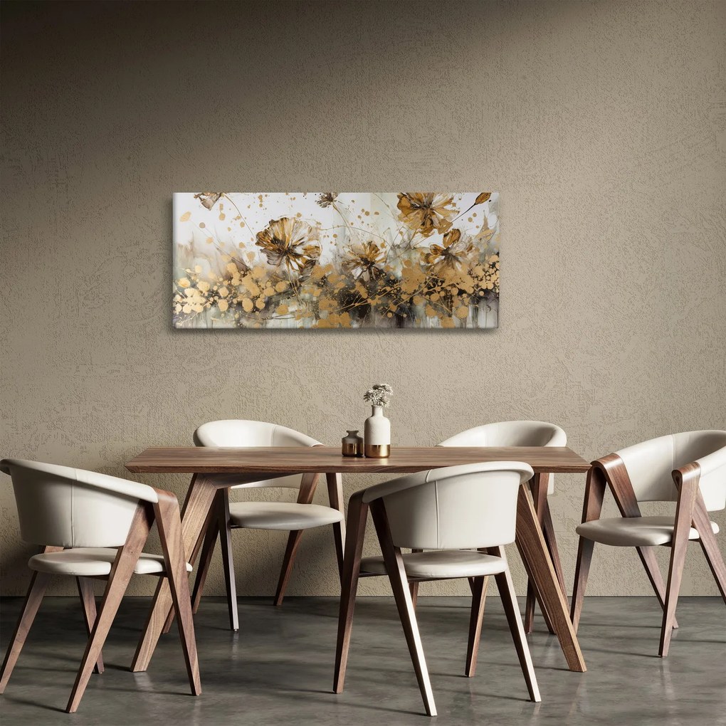 Kép - Absztrakt virágos festmény (120x50 cm)