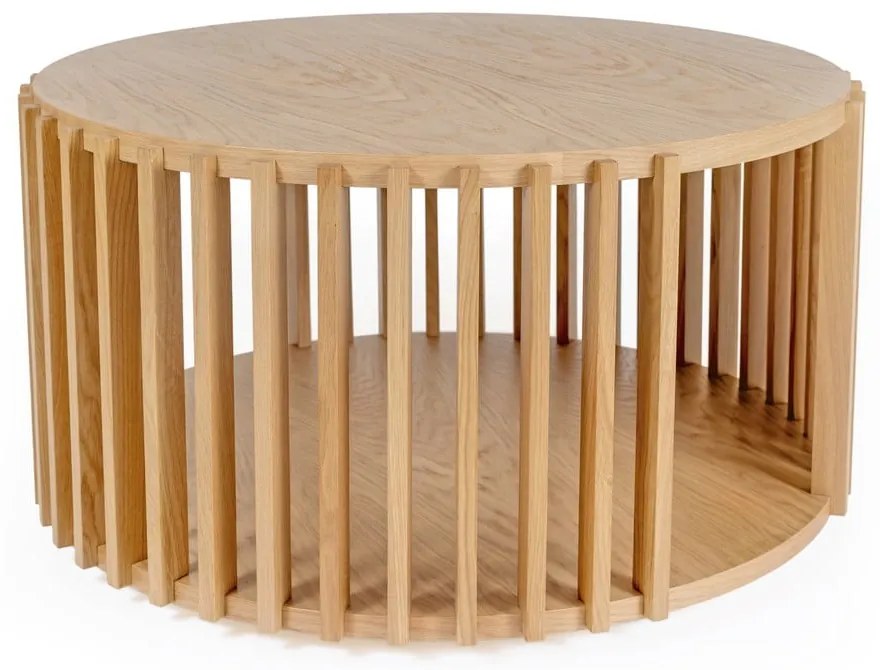 Drum tölgyfa dohányzóasztal, ø 83 cm - Woodman