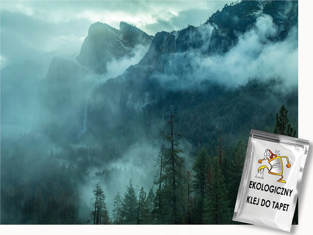 Fotótapéta Flizelina Tájkép Kilátás Hegyek Sziklák Erdő Fák Köd 400x280 ragasztó
