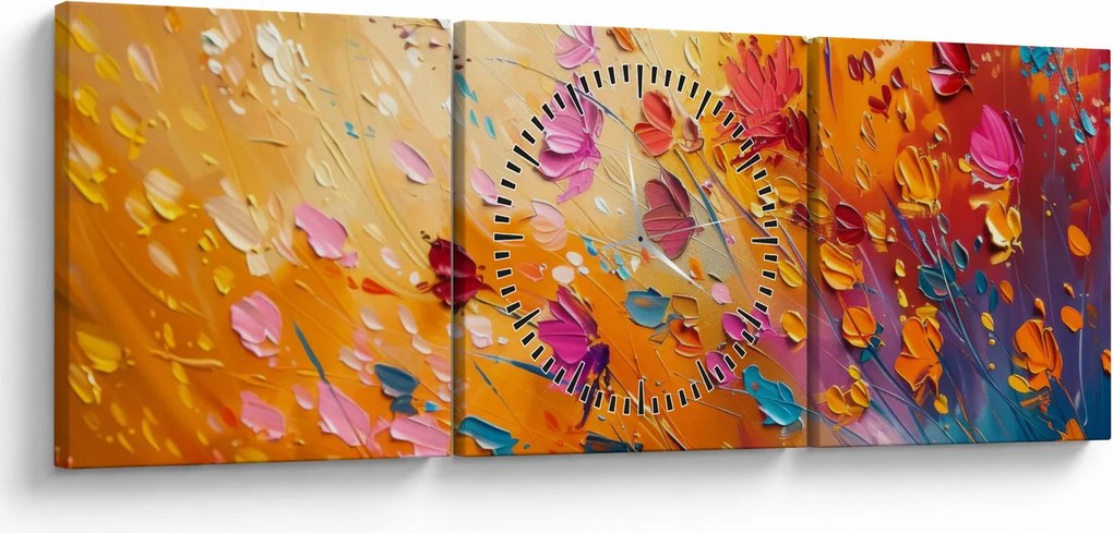 Kép - Színes virágok festése (órával) (90x30 cm)