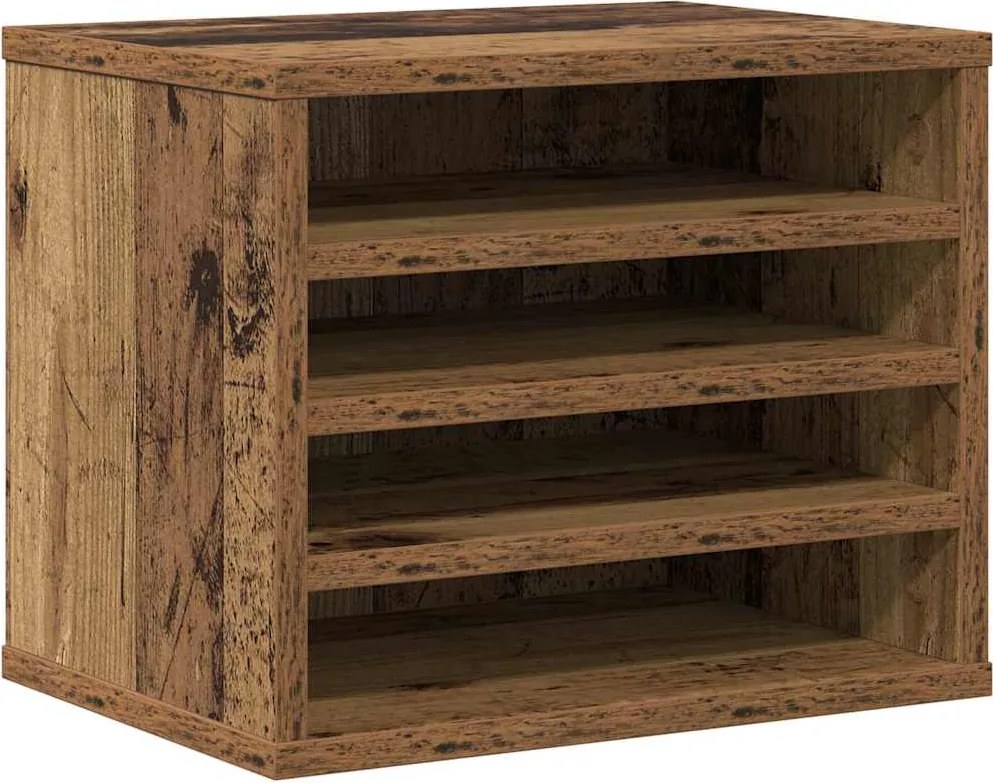 vidaXL Íróasztali rendező Öreg fa 36 x 26 x 29,5 cm Faanyag