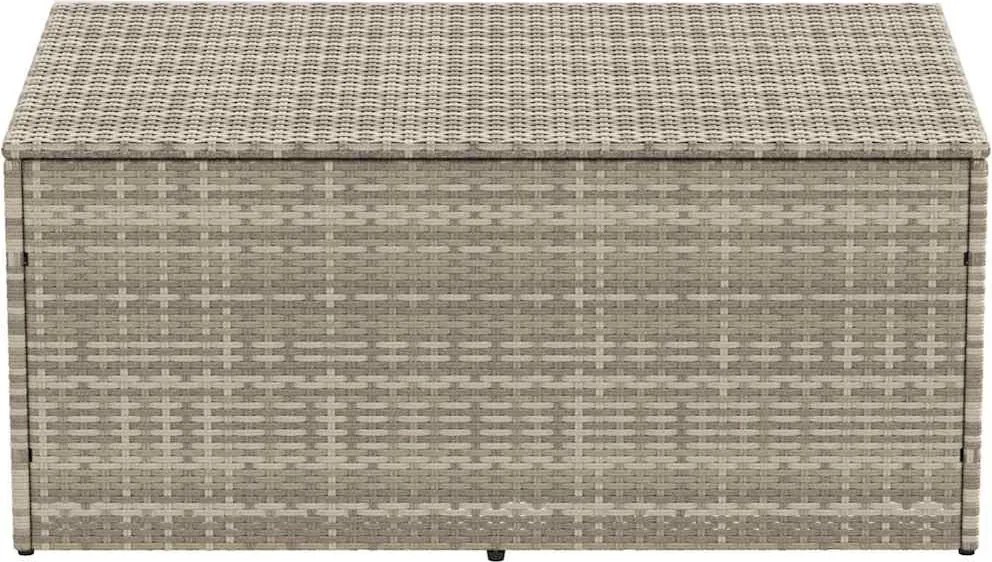 Világosszürke Polyrattan Kerti Tárolóláda 110X50X58 Cm