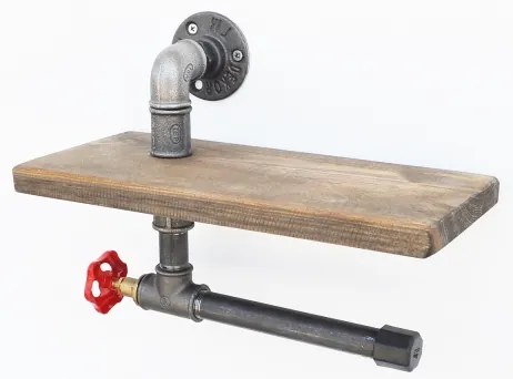 Vécépapír tartó polccal BORURAF 22x31 cm fenyő