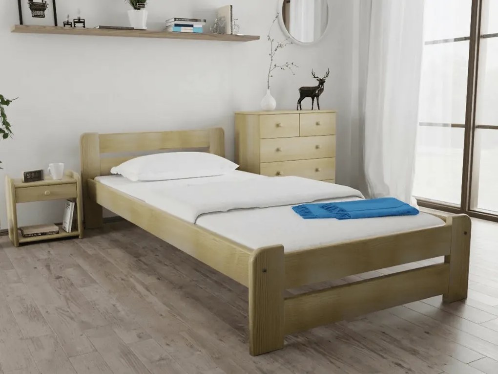 Laura ágy 80x200, fenyőfa Ágyrács: Lamellás ágyrács, Matrac: Deluxe 10 cm matrac