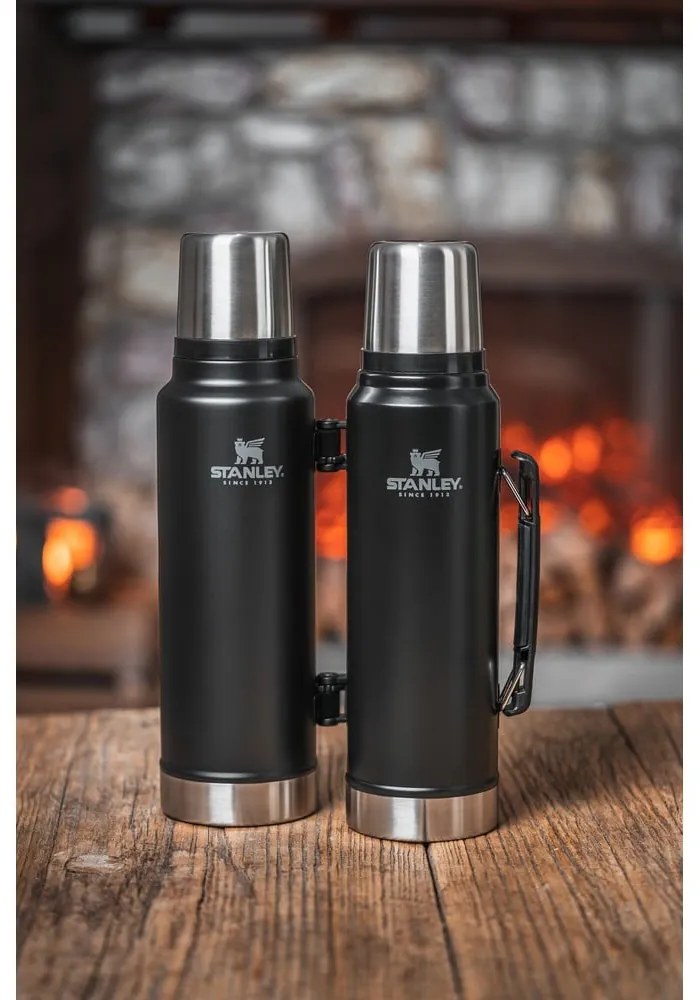 Fekete termosz bögrével 1 l – Stanley