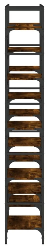 füstös tölgy színű szerelt fa könyvespolc 127,5x28,5x172,5 cm