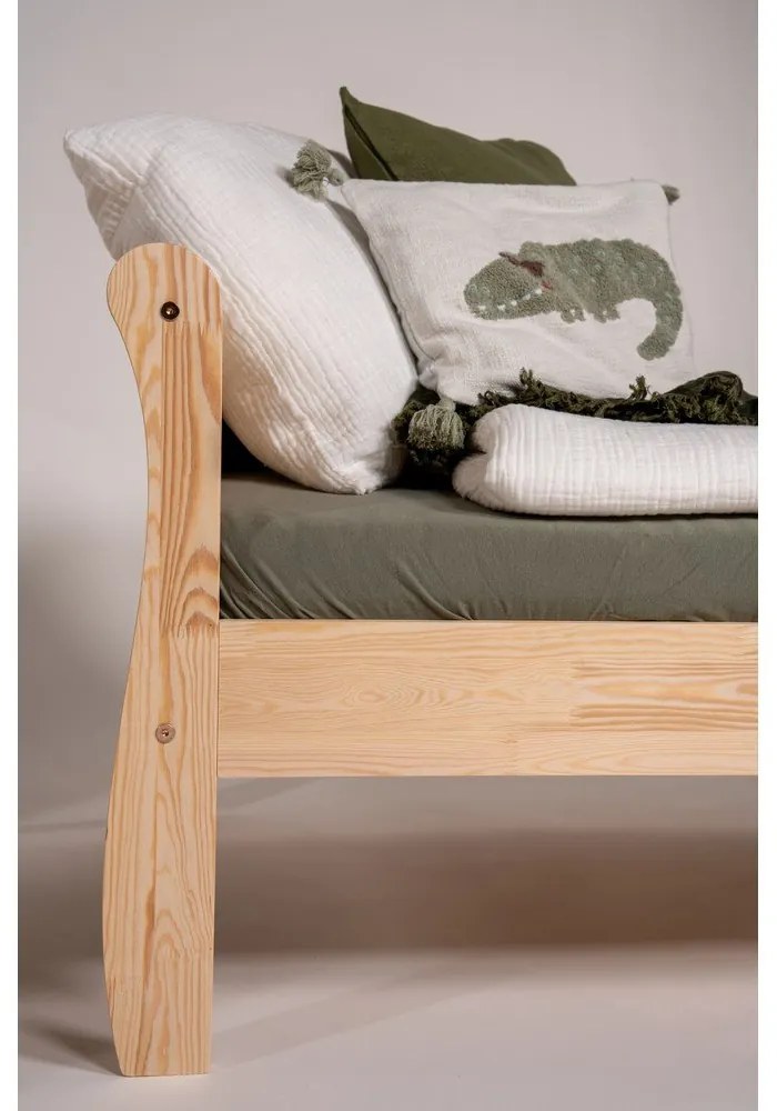 Natúr színű borovi fenyő gyerekágy ágyráccsal 90x180 cm Roma – Adeko