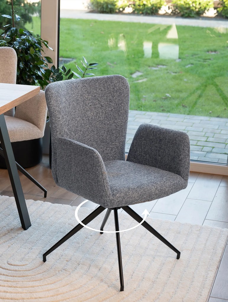 MAZZONI EXPORT SARETTA Szürkéskék (Java 48 szövet) - MODERN KÁRPITOZOTT FORGÓSZÉK NAPPALIBA/ÉTKEZŐBE/LOFT IRODÁBA