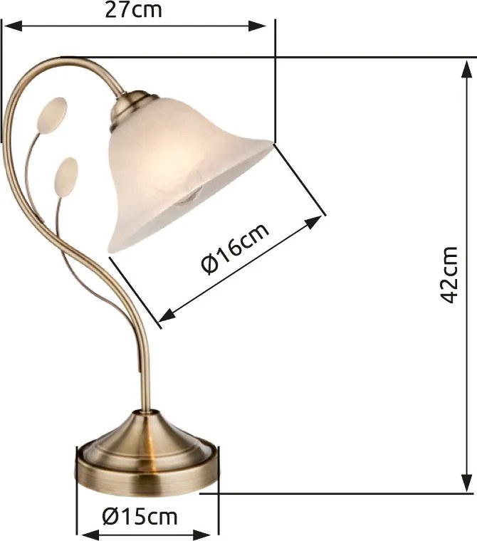 Asztali Lámpa Bronz POSADAS GLOBO-69007-1T