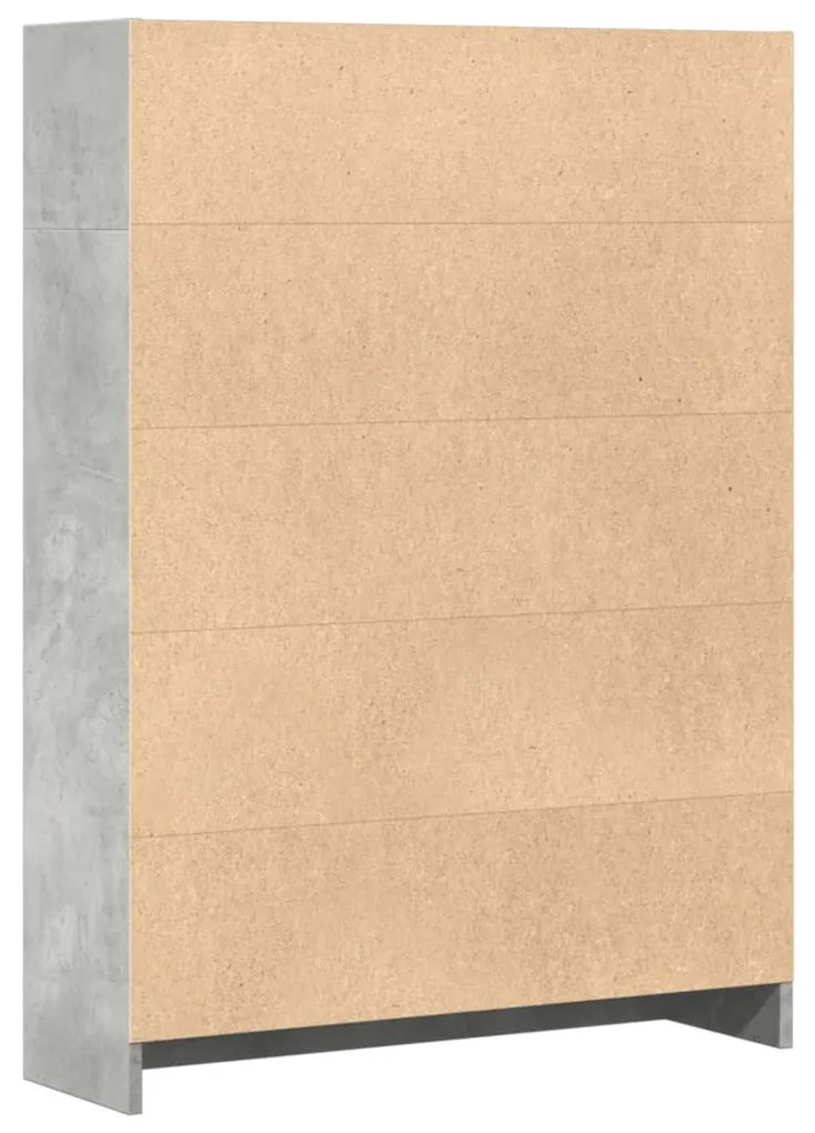 betonszürke szerelt fa könyvespolc 80 x 24 x 109 cm