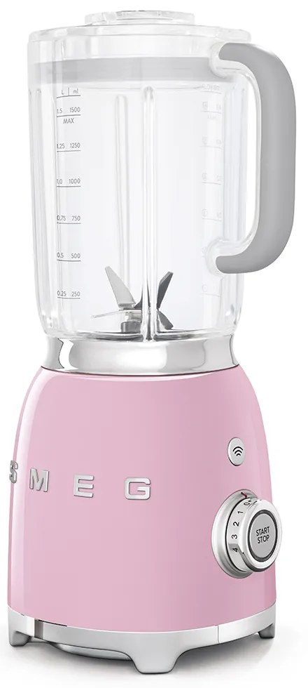 50-es évekbeli, Retro stílusú turmixgép, 1,5 l. műanyag tartállyal, rózsaszín - SMEG