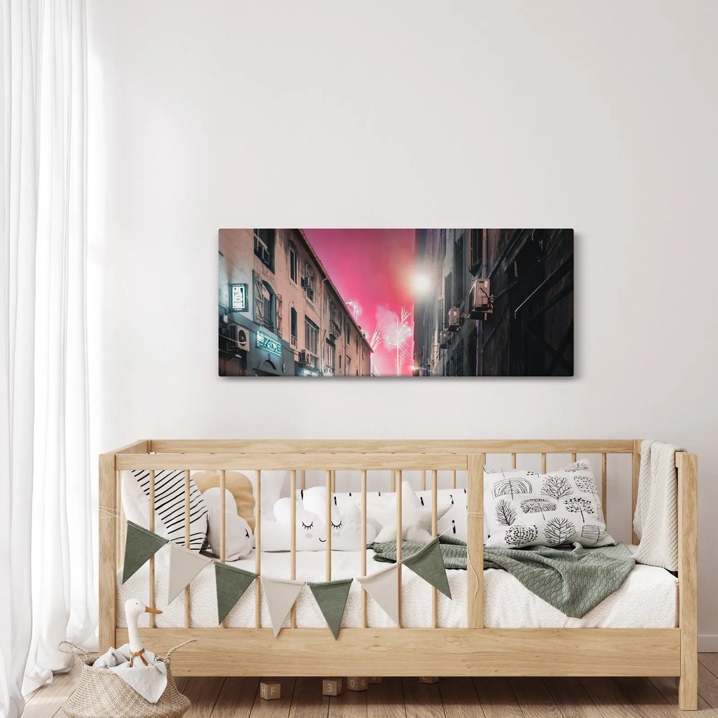 Tűzijáték Marseille-ben (120x50 cm)