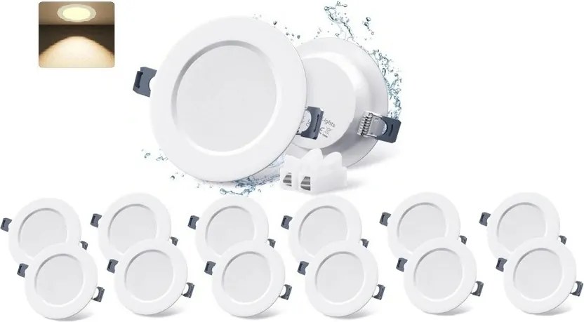 Led süllyesztett spotlámpa 5W IP20 78-82mm meleg fehér 3000K 12db-os szett