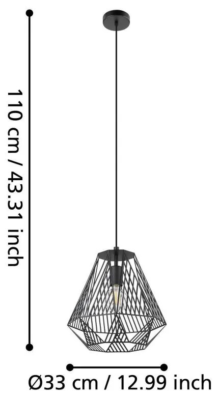 Eglo Stype 43692 függeszték, 1x40W E27