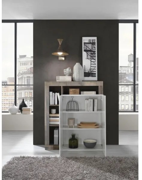 LENOR komód fehér/barna