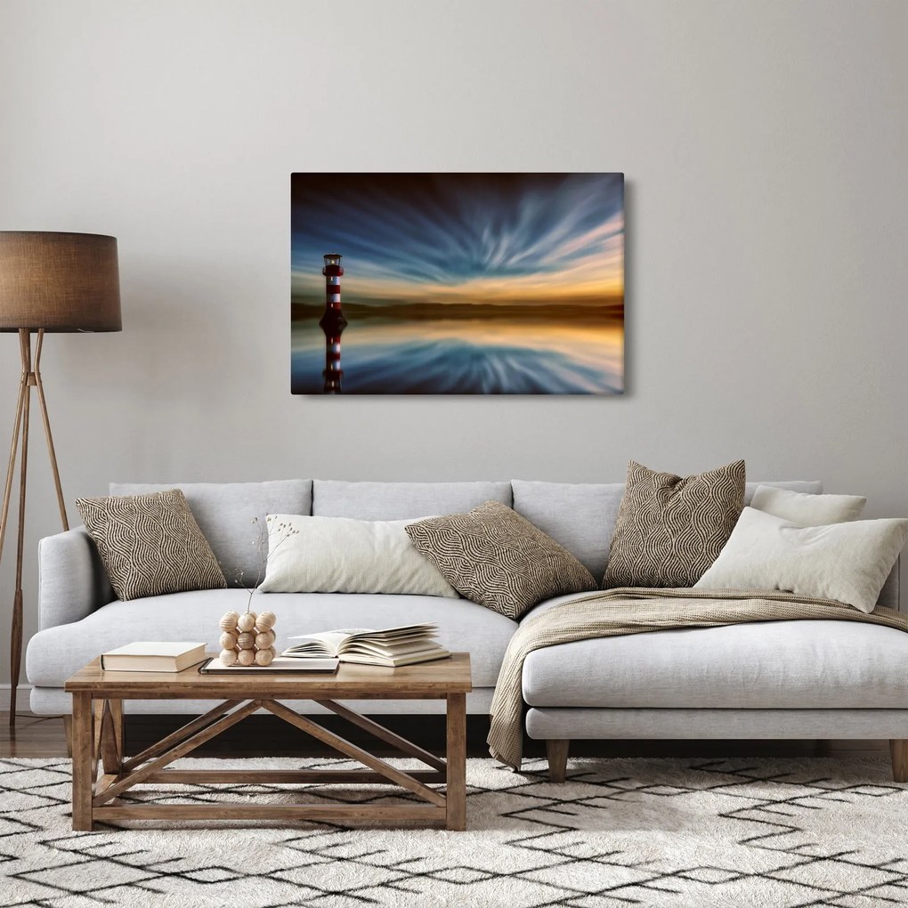 Világítótorony a tengeren (90x60 cm)
