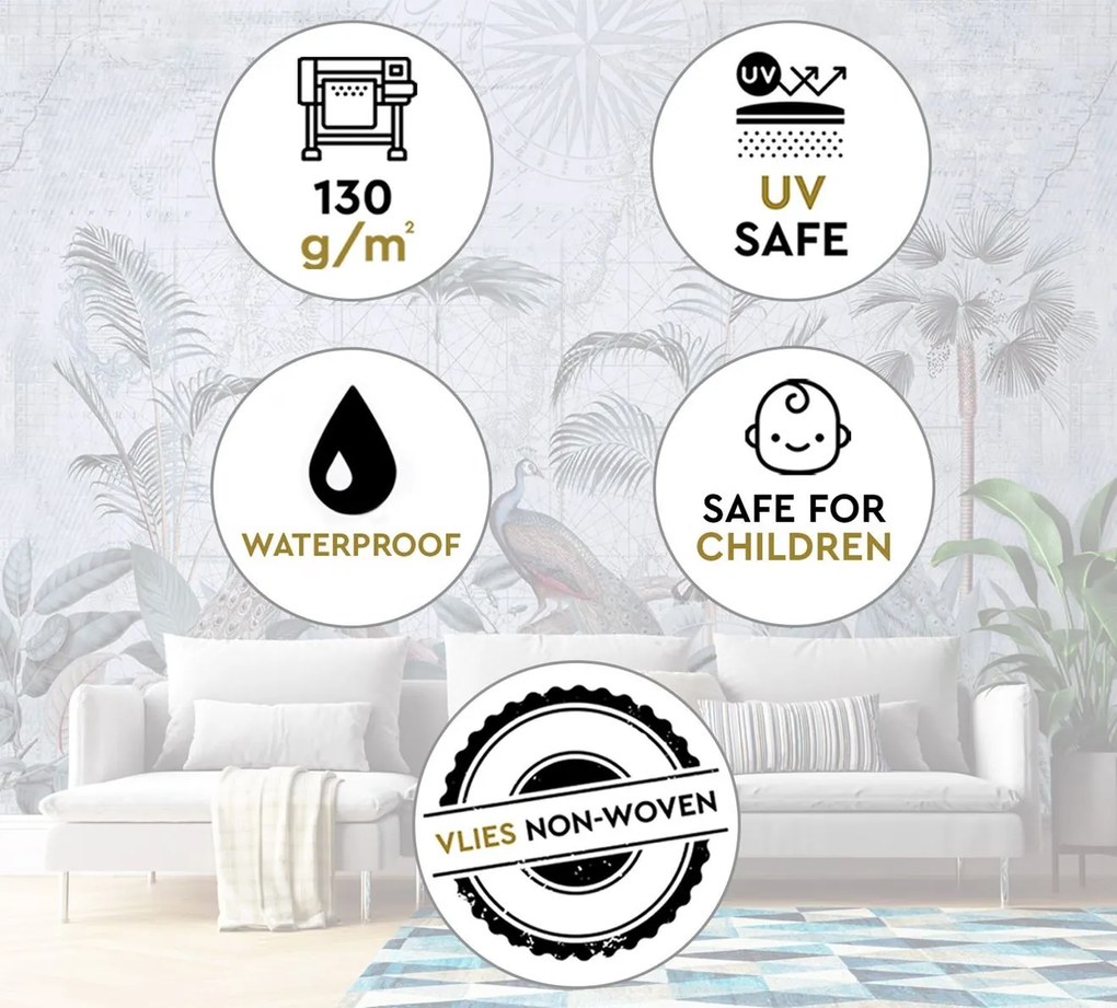 Gario Fotótapéta Pávak a trópusokon - Andrea Haase Anyag: Vlies, Méret: 450 x 315 cm