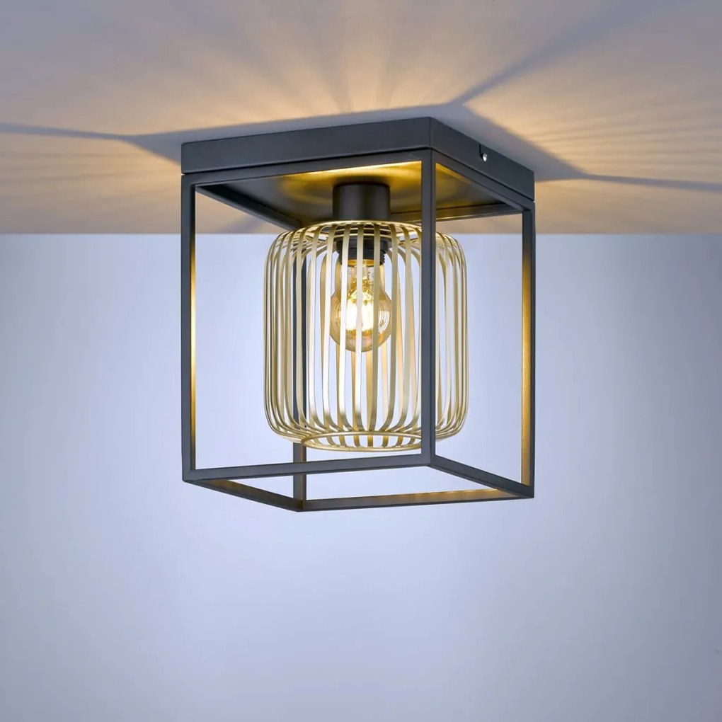 FISCHER & HONSEL 21294 CAYDO Loft Mennyezeti Lámpa Bézs, Fekete, Szürke E27 IP20