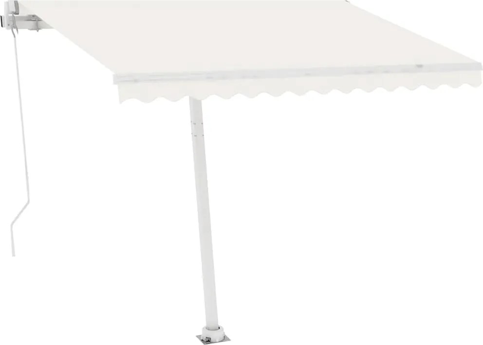 vidaXL krémszínű automata szélérzékelős és LED-es napellenző 300x250cm