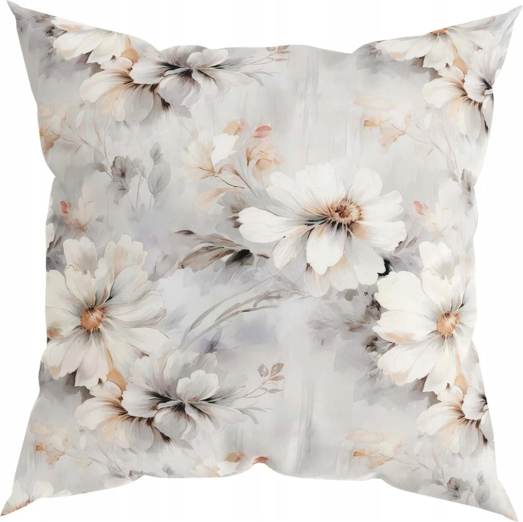 Dekoratív párnahuzat Virágok 40x40 Párnahuzat Szürke 10775