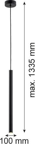 ARGON 8329 RIO Hengeres Függesztett Lámpa Fekete LED IP20