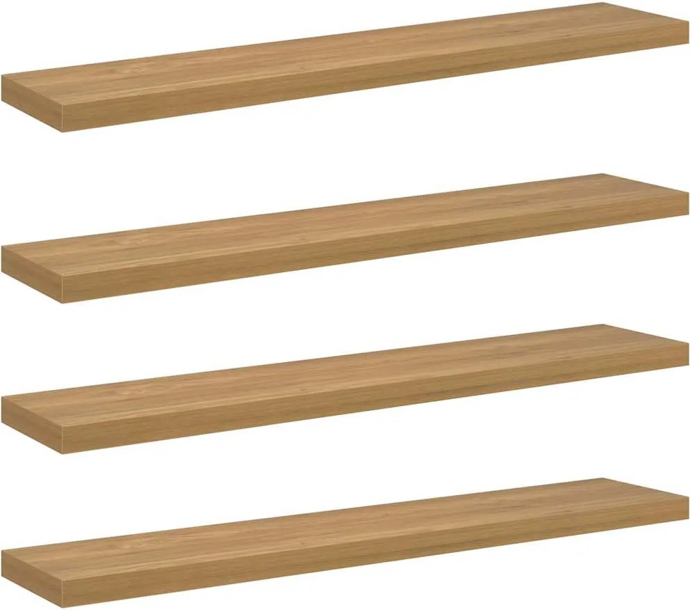 vidaXL Falpolc Falra szerelhető 4 pcs Barna 120 x 23,5 x 4 cm Faanyag