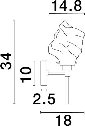 Fali Lámpa Arany ODELLE NOVA LUCE 9009256
