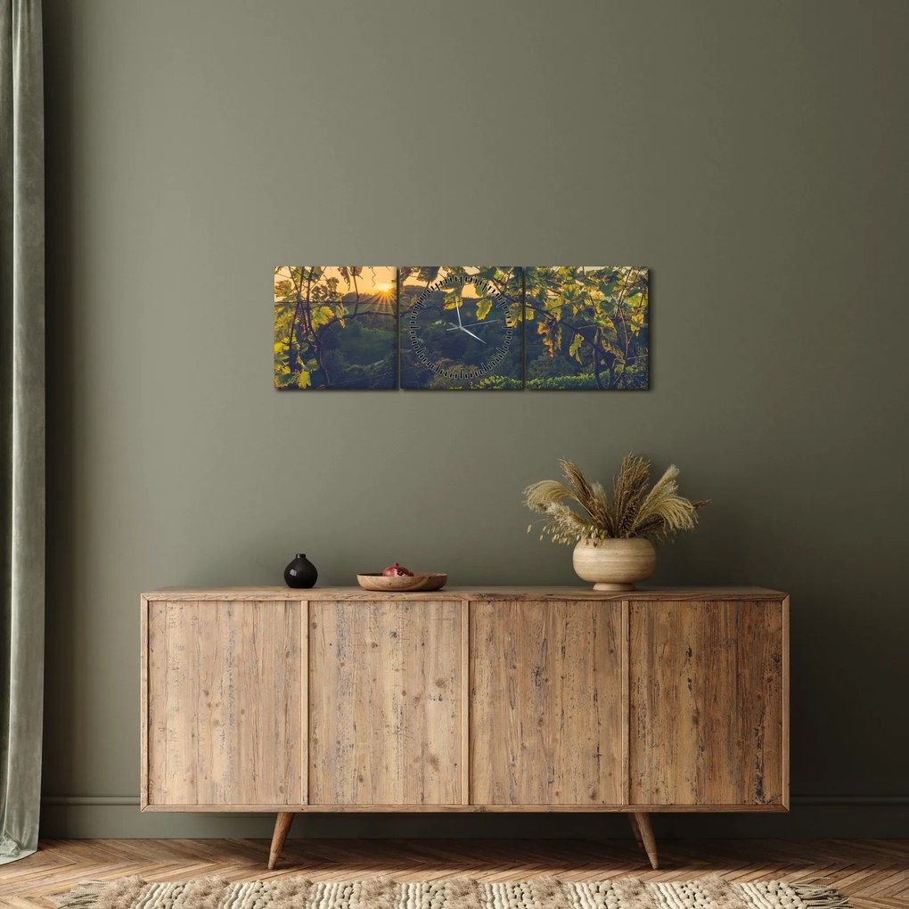 Kép - szőlőültetvény (órával) (90x30 cm)