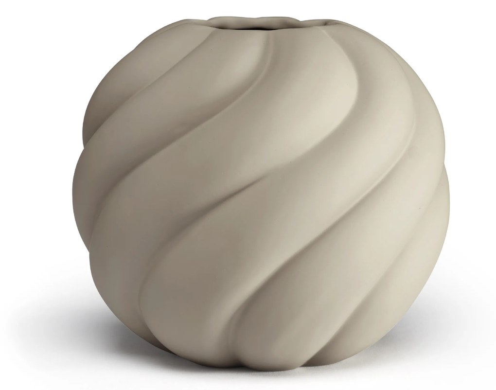 Twist Ball váza, 12 cm, homok - COOEE