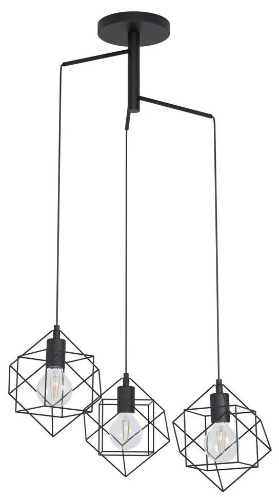 Eglo 43366 - Csillár zsinóron STRAITON 3xE27/60W/230V