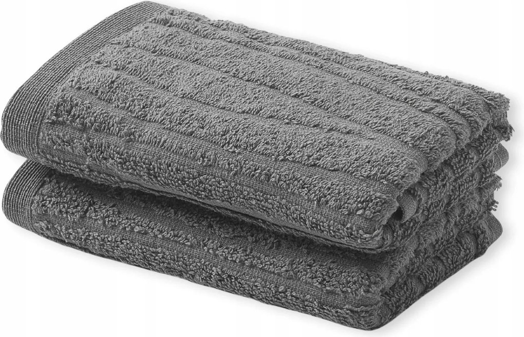 Westwing törölköző szett 100% Pamut 550 g/m² 2 db szürke 30 x 50 cm