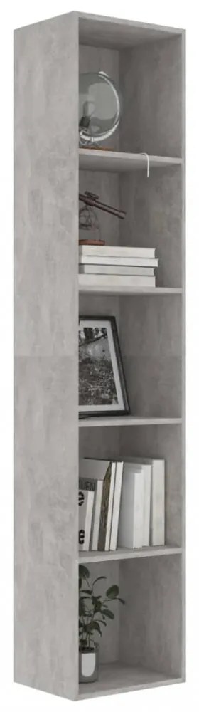 betonszürke szerelt fa könyvszekrény 40 x 30 x 189 cm
