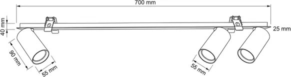 Brilagi - Beépíthető mennyezeti lámpa SELE 3xGU10/30W/230V fekete