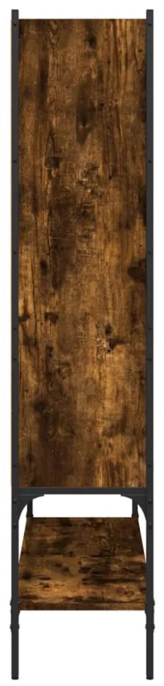 füstös tölgy színű szerelt fa könyvszekrény 102 x 30 x 141,5 cm