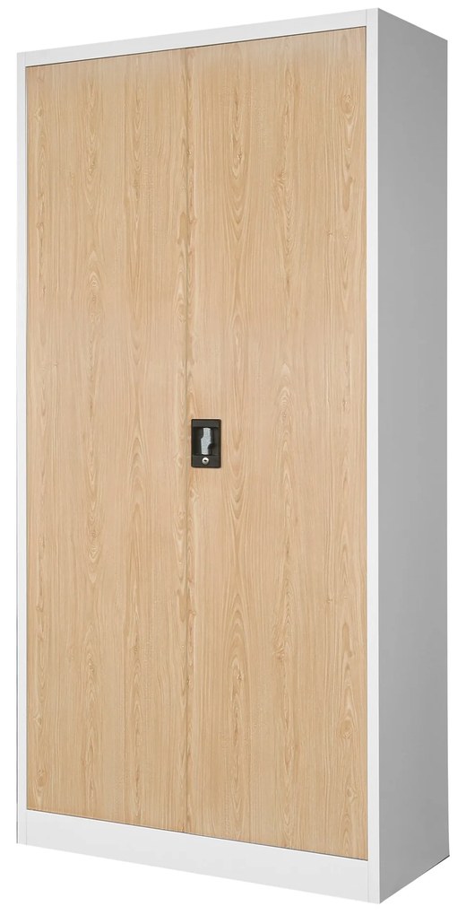 Set 4x fém iratszekrény JAN H, 900 x 1950 x 400 mm, Eco Design: fehér/ sonoma tölgy