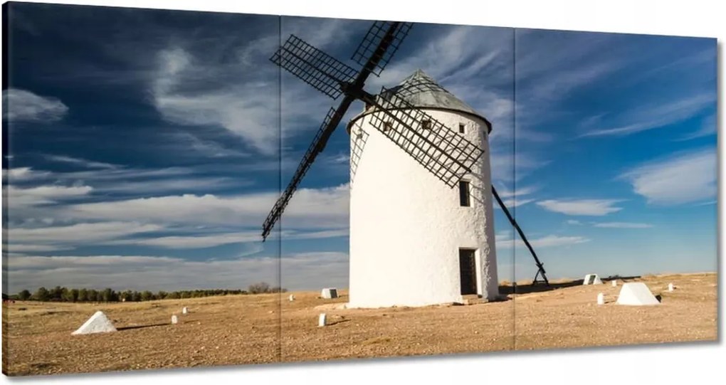 Vászonkép 180x90 Szélmalom Fa ásók