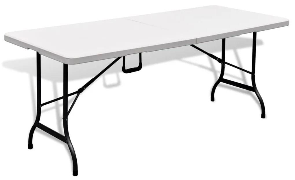 vidaXL fehér HDPE összecsukható kerti asztal 180 x 75 x 74 cm