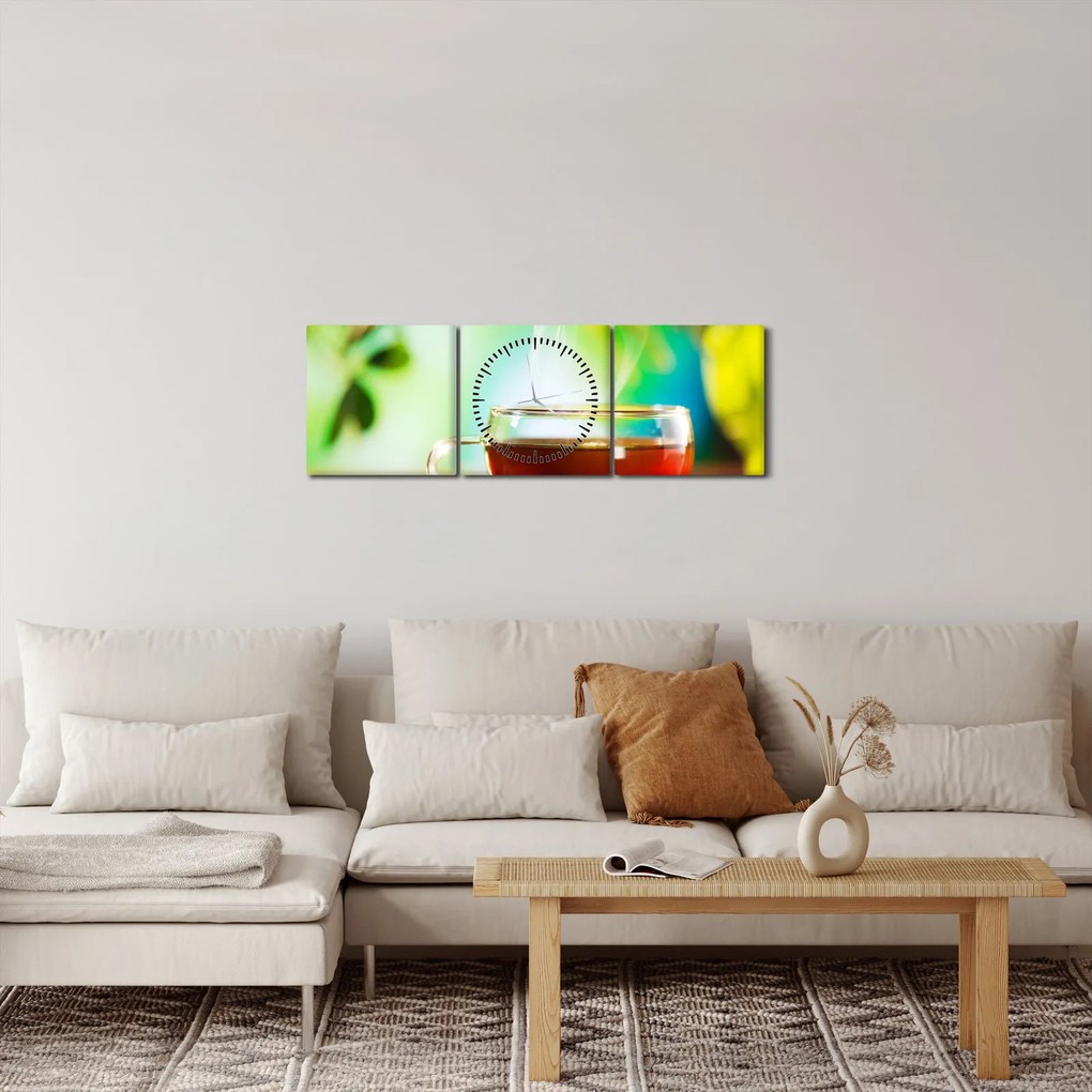 Kép - Csendélet teával (órával) (90x30 cm)