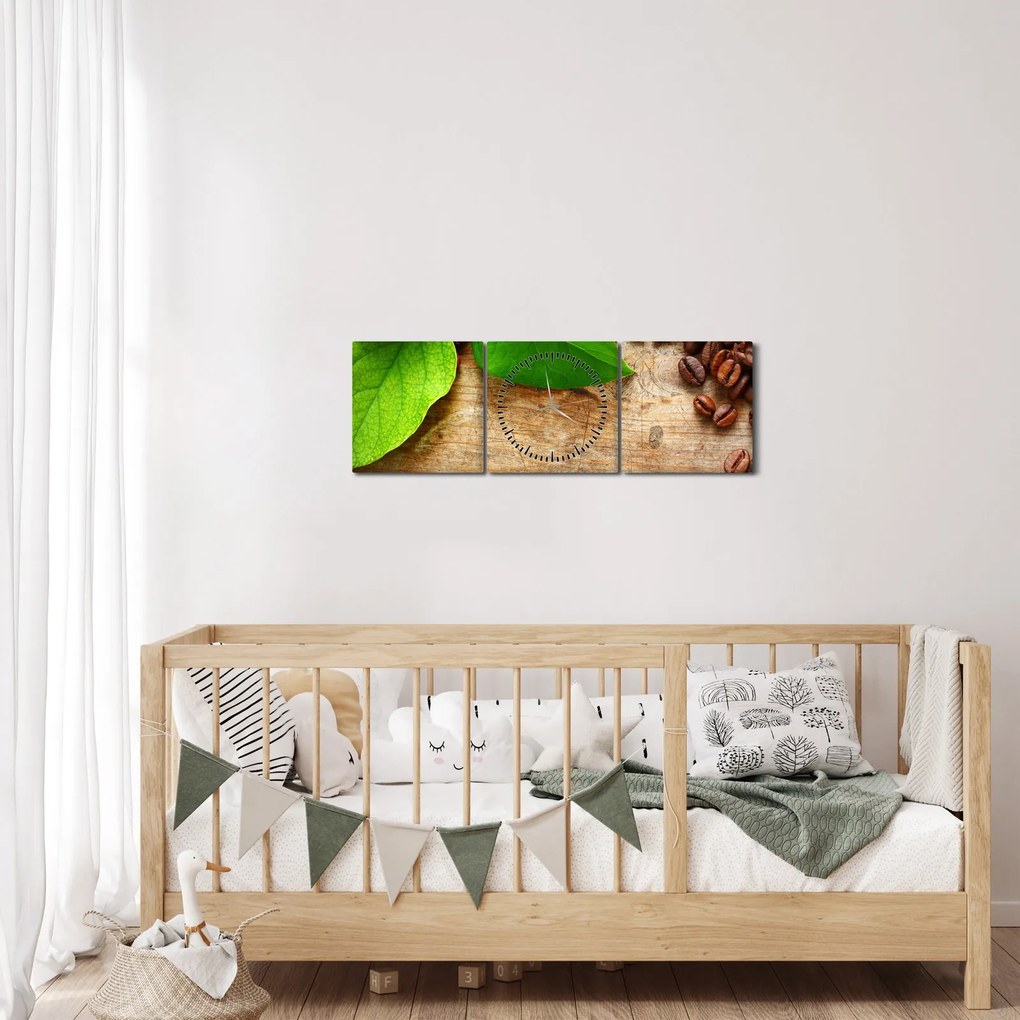 Kép - Kávé (órával) (90x30 cm)